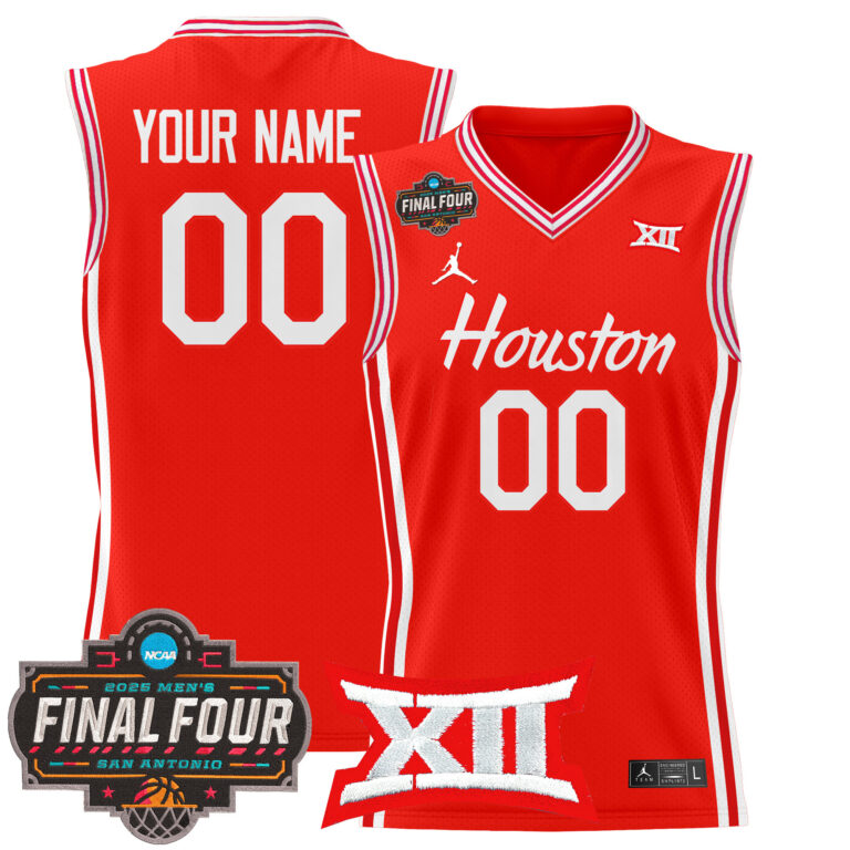 Men Houston Cougars #7 Uzan red 2025 Final Four Patch NCAA Custom Jerseys